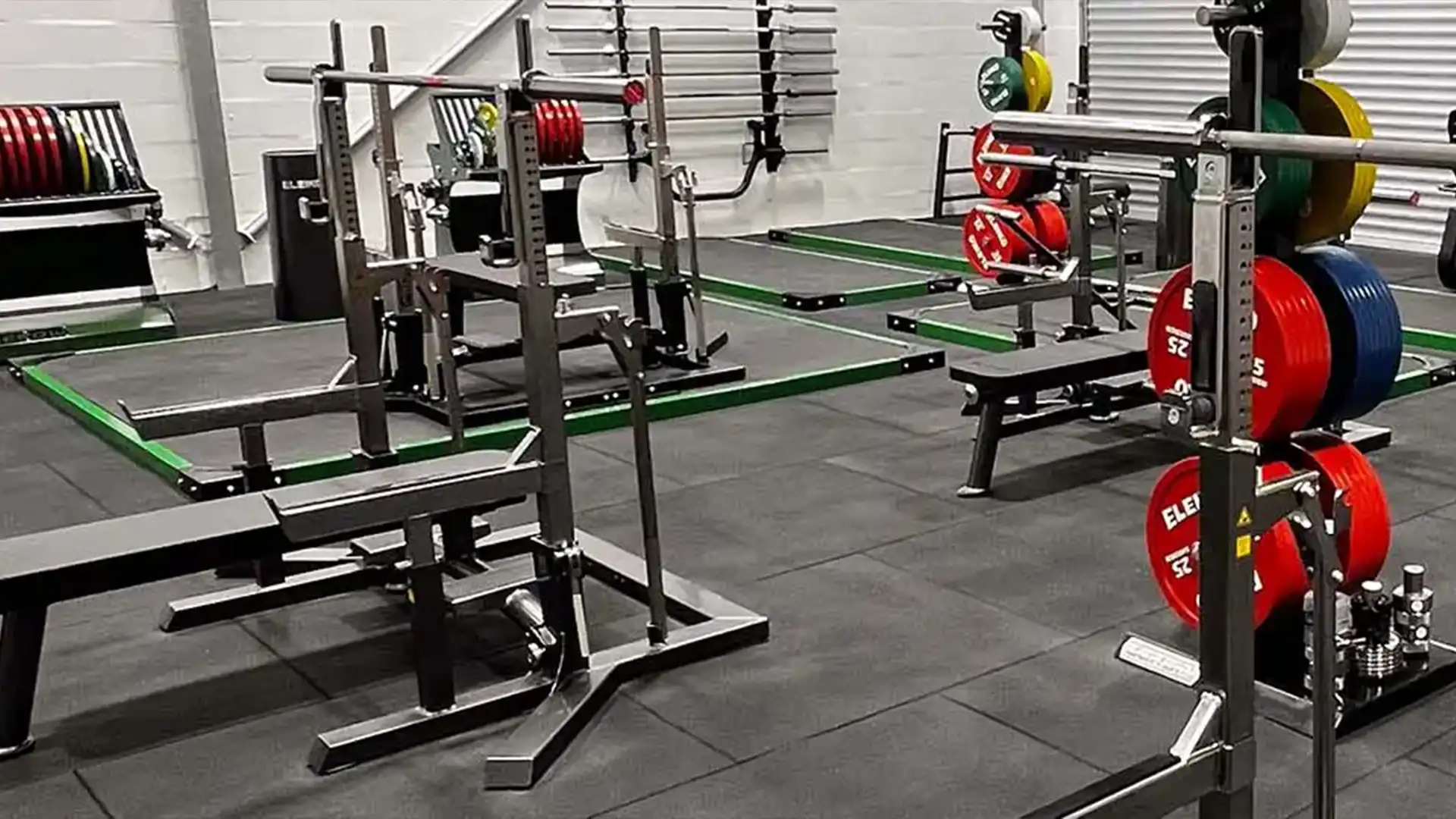 Competition platforms and calibrated plates on the lifting floor at ZeroW Wales